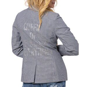 Queen of Blazer Pinstripe - Denim
